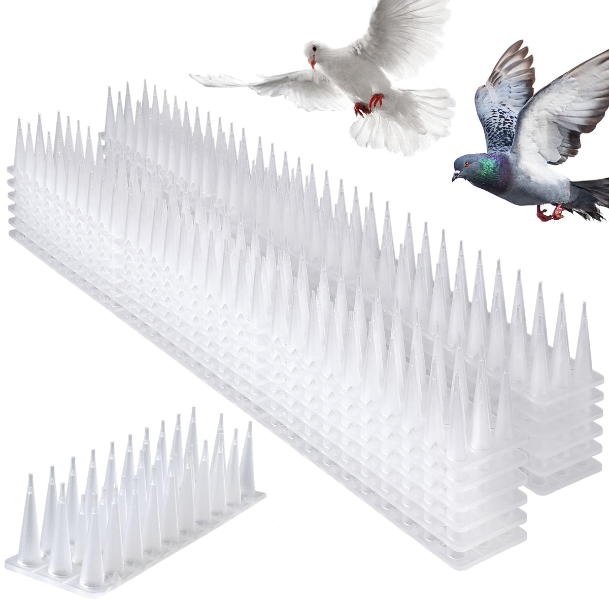 TOBWOLF bird spikes on a fence deter birds and prevent nest buildup.