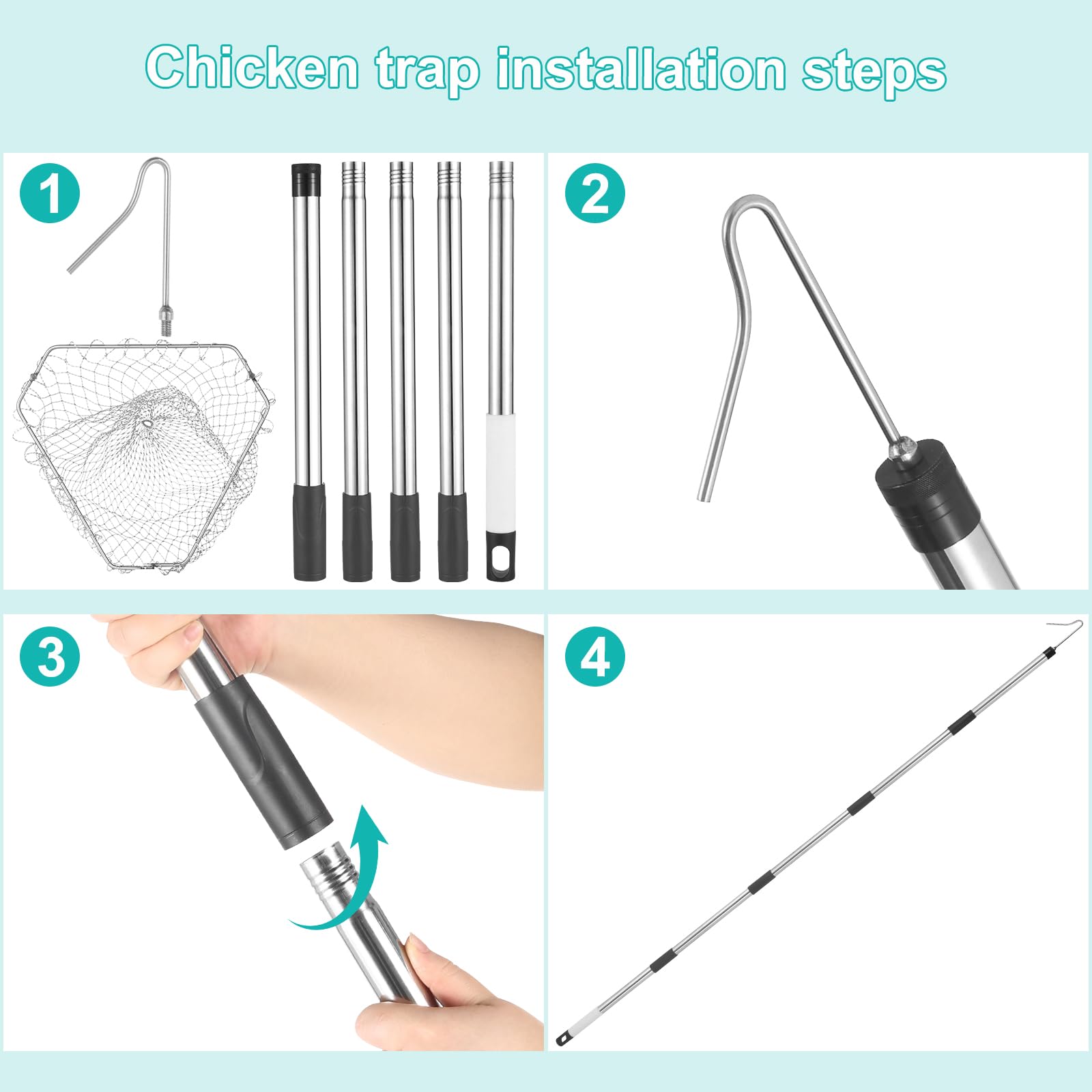 TOXYMHO chicken catcher ideal for outdoor use in coops and yards