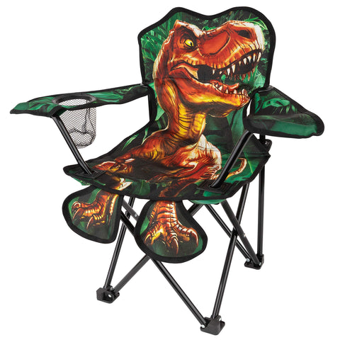 Toy To Enjoy outdoor dinosaur chair open to reveal a comfy kid seat.