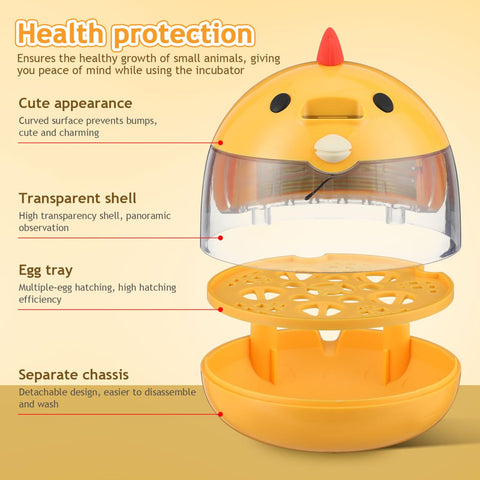TOYANDONA 5-egg incubator removable egg tray enables easy cleaning