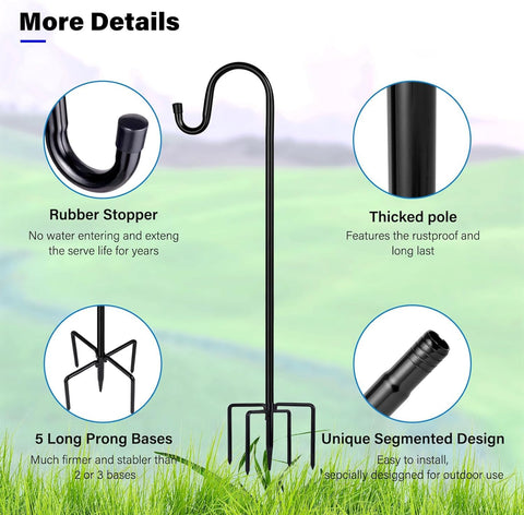 ToyHotels 78-inch bird feeder pole ready for easy backyard birdwatching.