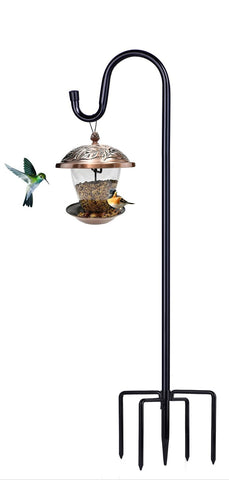 ToyHotels Shepherd Hook outdoor pole 46in holds feeders securely for easy birdwatching.