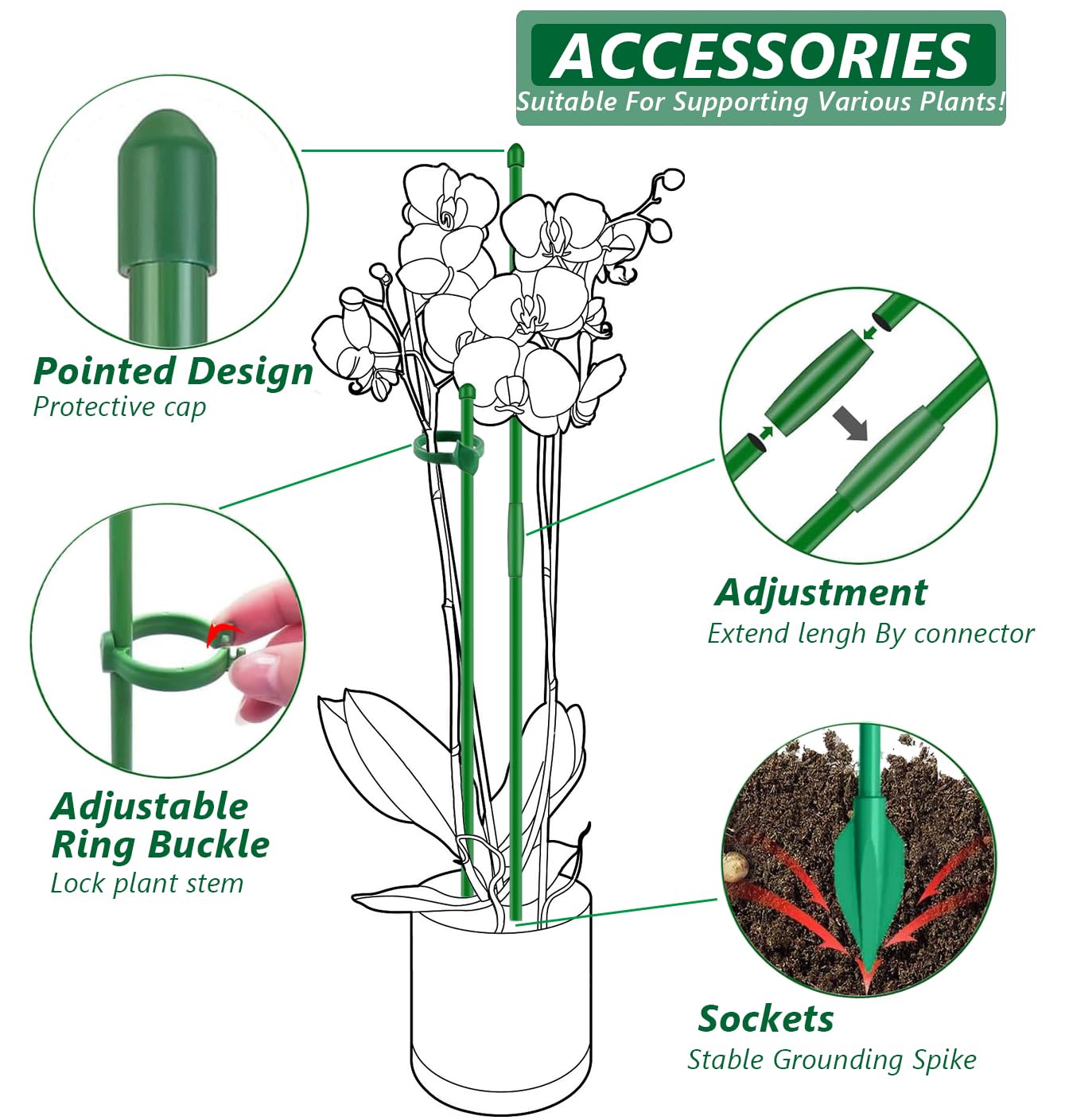 Toylin anti-slip clips keep stems secure with soft contact.