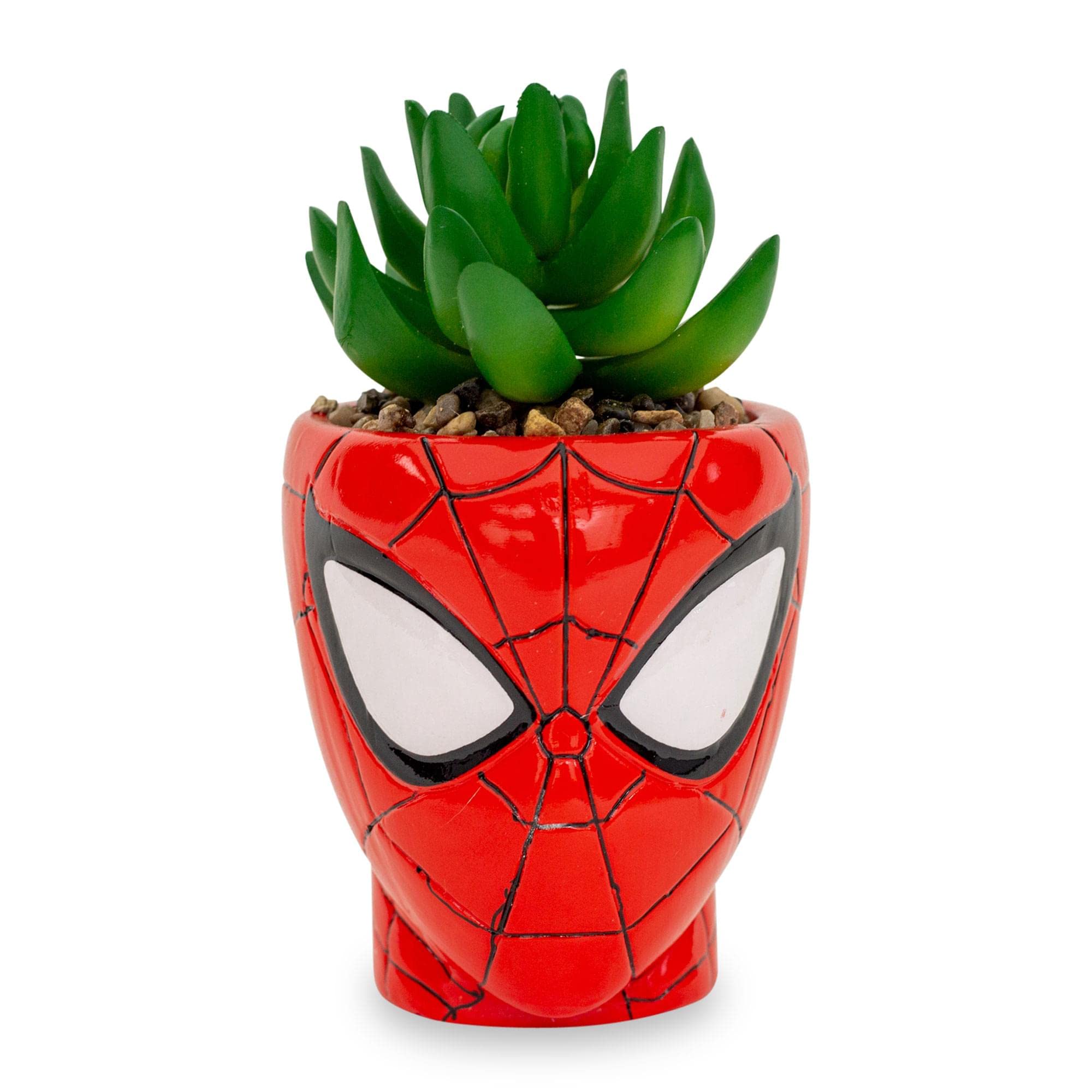 Toynk Spider-Man ceramic planter with sculpted base adds Marvel flair to a shelf or desk.