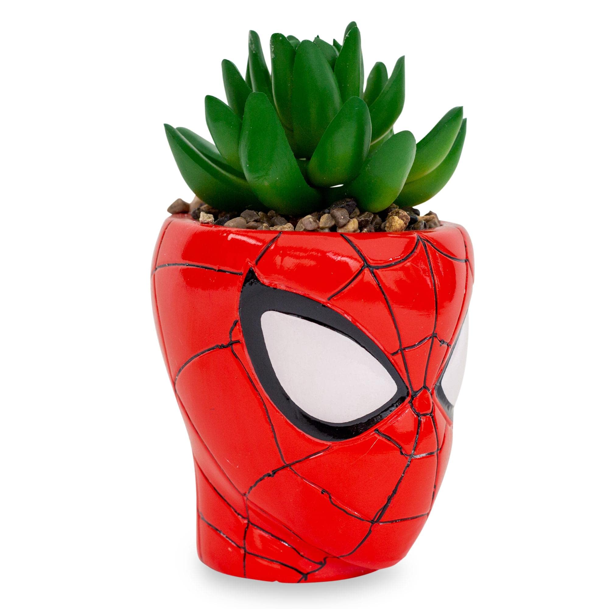 Toynk Spider-Man official licensed planter showcases vibrant multi-toned glaze for fan display.