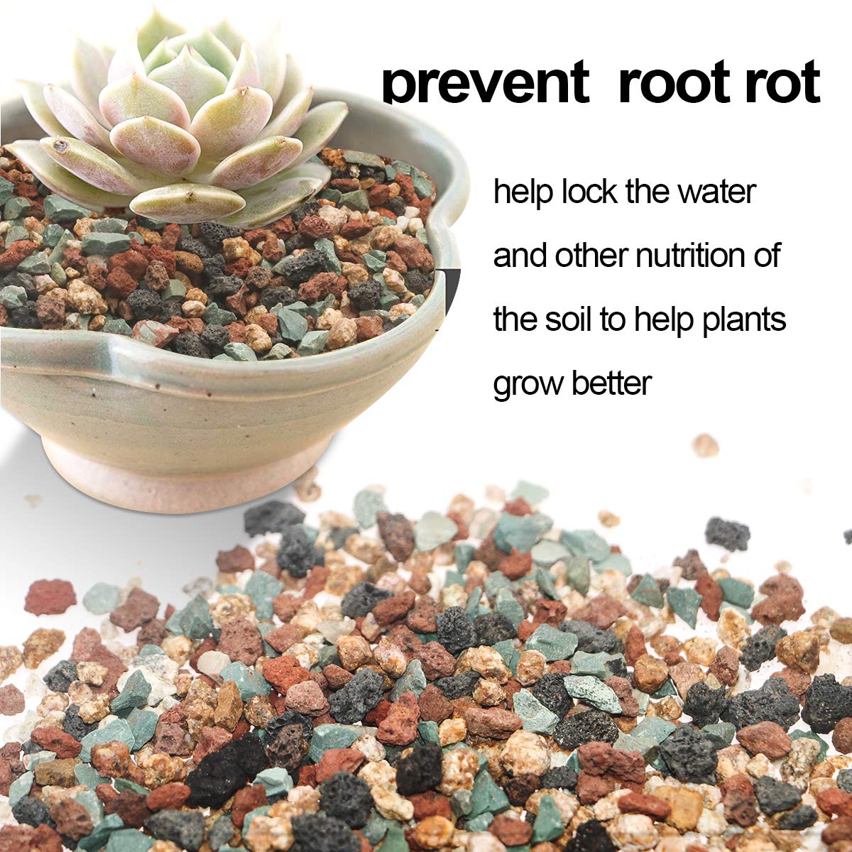 TOYPOPOR Lava rock pieces for succulents and cacti support healthy drainage.