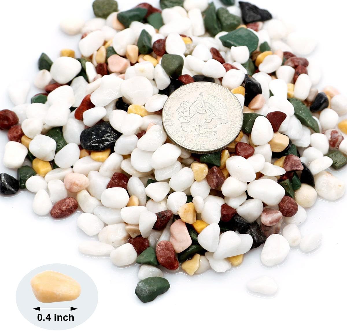 TOYPOPOR natural garden pebbles provide consistent 5–10 mm sizing for easy placement.