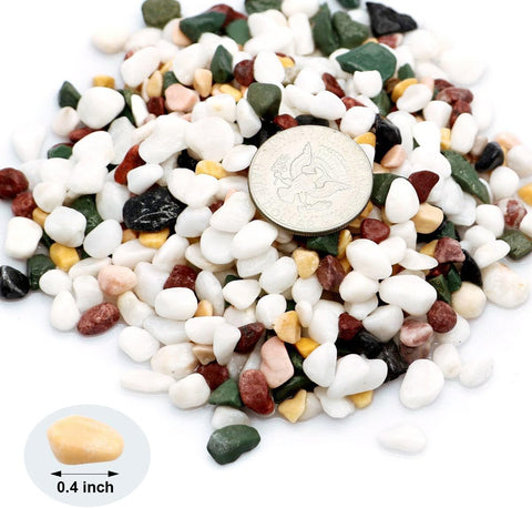 TOYPOPOR natural garden pebbles provide consistent 5–10 mm sizing for easy placement.