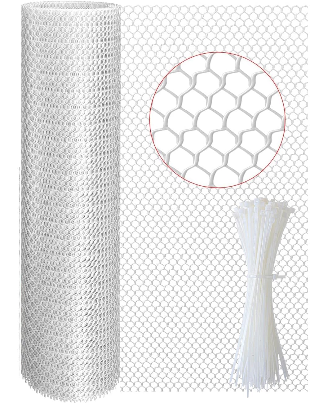 TOYPOPOR 16in x 15ft chicken wire mesh for versatile garden fencing and crafts.