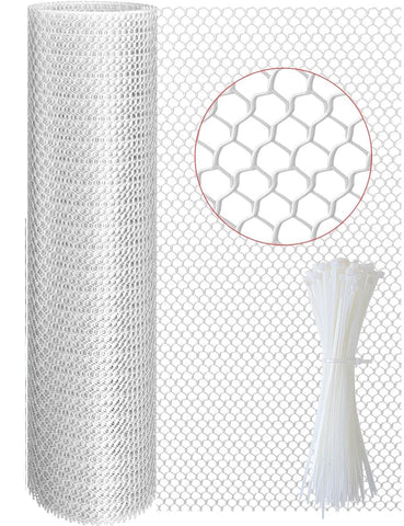 TOYPOPOR 16in x 15ft chicken wire mesh for versatile garden fencing and crafts.