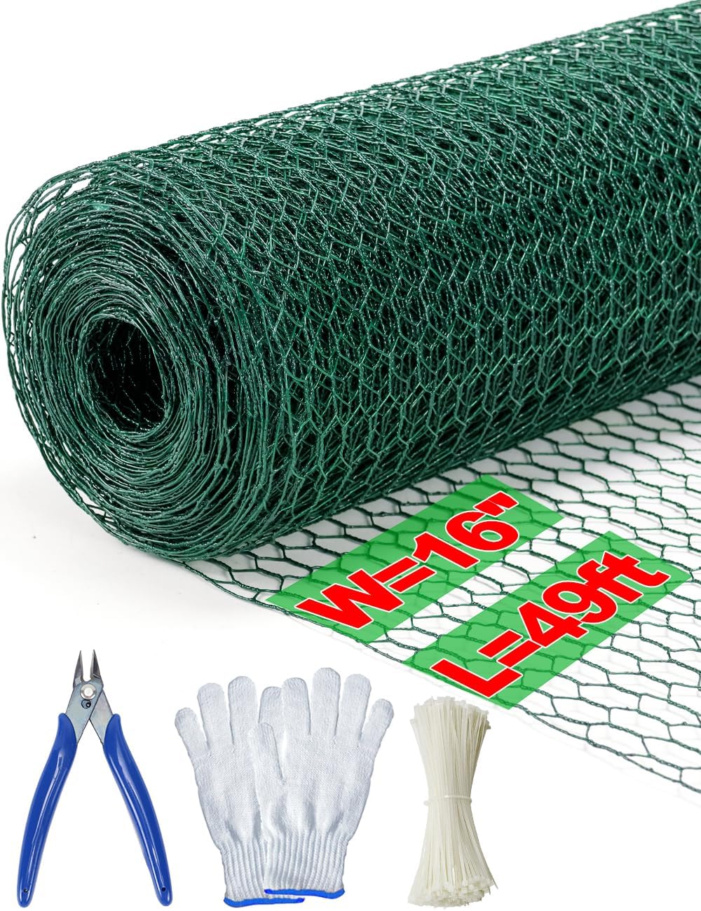TOYPOPOR chicken wire 16x49ft roll for versatile fencing and DIY projects