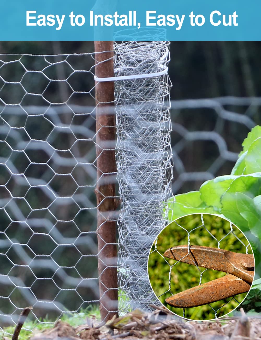 TOYPOPOR anti-rust fencing mesh deters rabbits and pests.