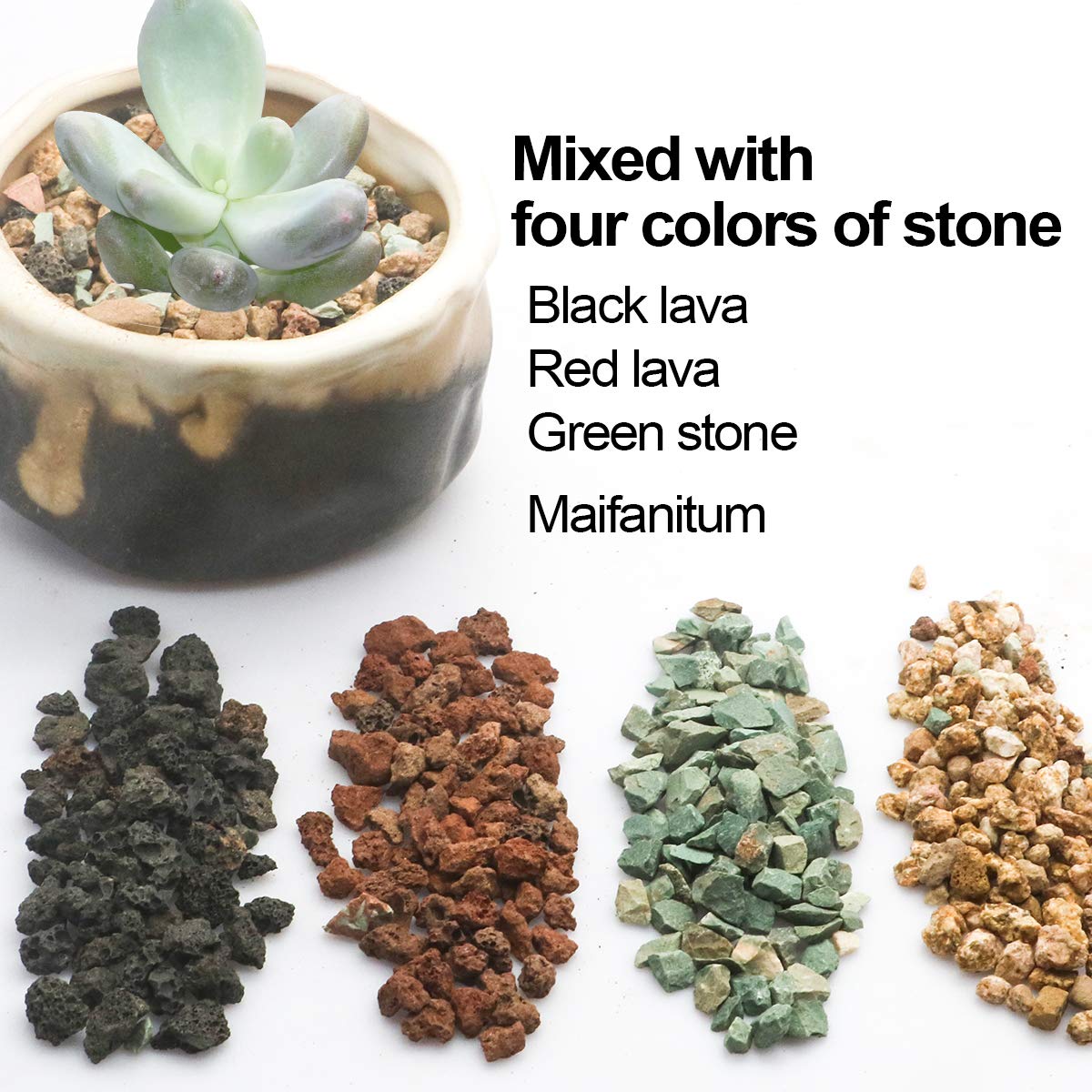 TOYPOPOR lava pebbles succulent setup improves drainage and root space.