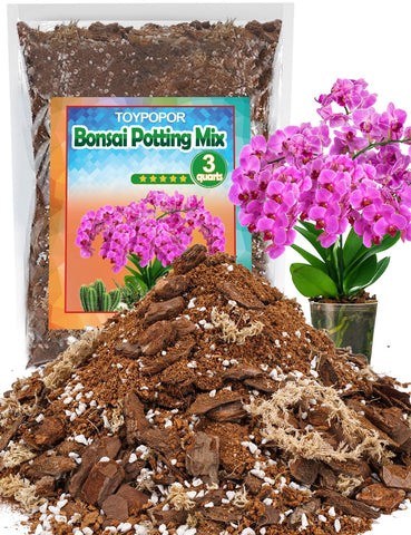 TOYPOPOR orchid potting mix 3qt bag enhances drainage for healthy orchid roots