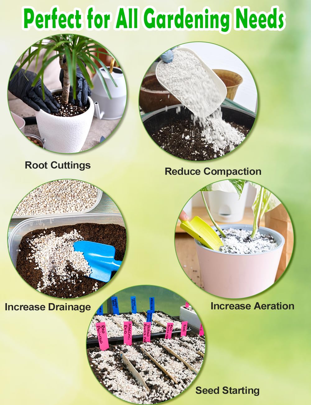 TOYPOPOR Perlite enhances potting soil texture and drainage.
