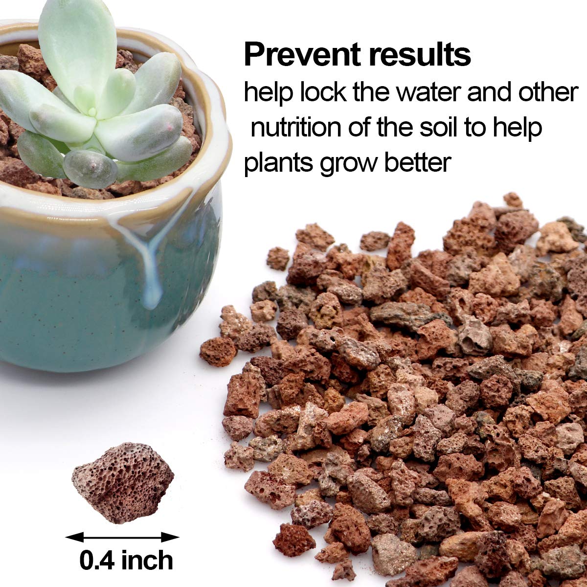 TOYPOPOR red lava rocks prewashed and ready-to-use for pots