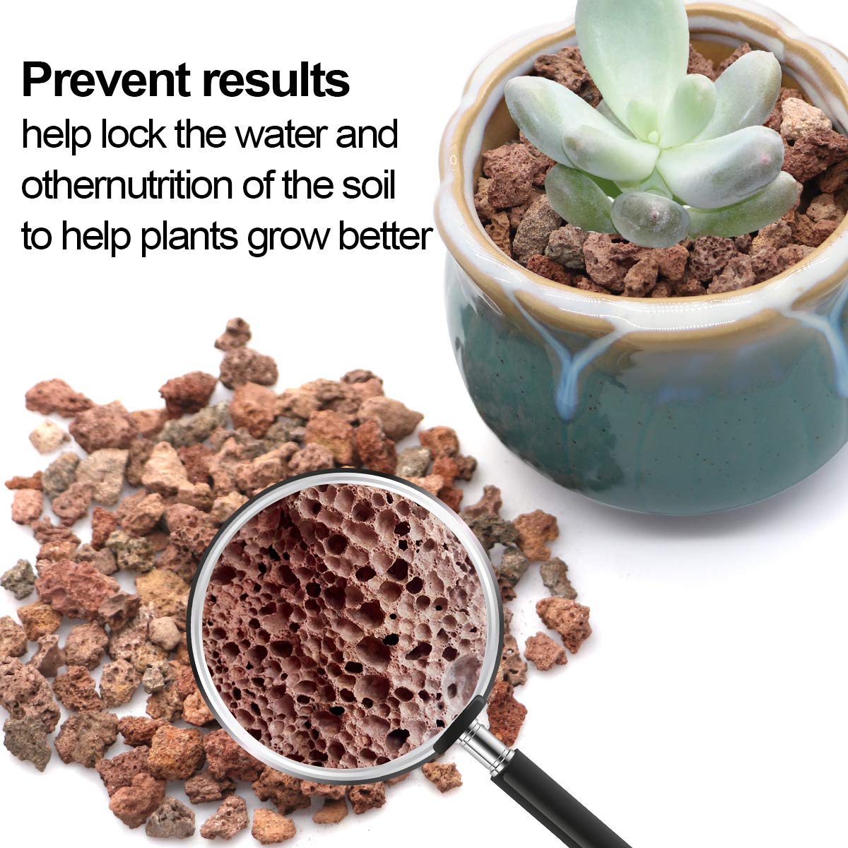 TOYPOPOR red lava rocks in a succulent pot arrangement