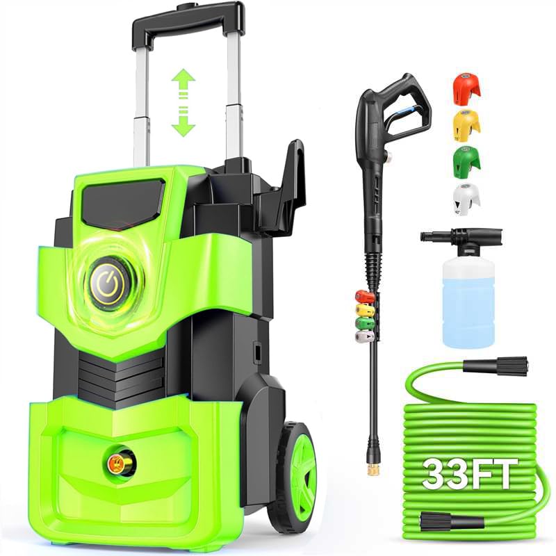 Toyqqeow 5000 PSI electric pressure washer front view for deep cleaning outdoors