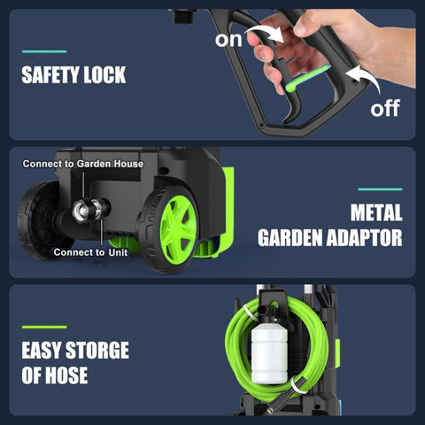 Toyqqeow integrated hose reel helps tidy storage after use