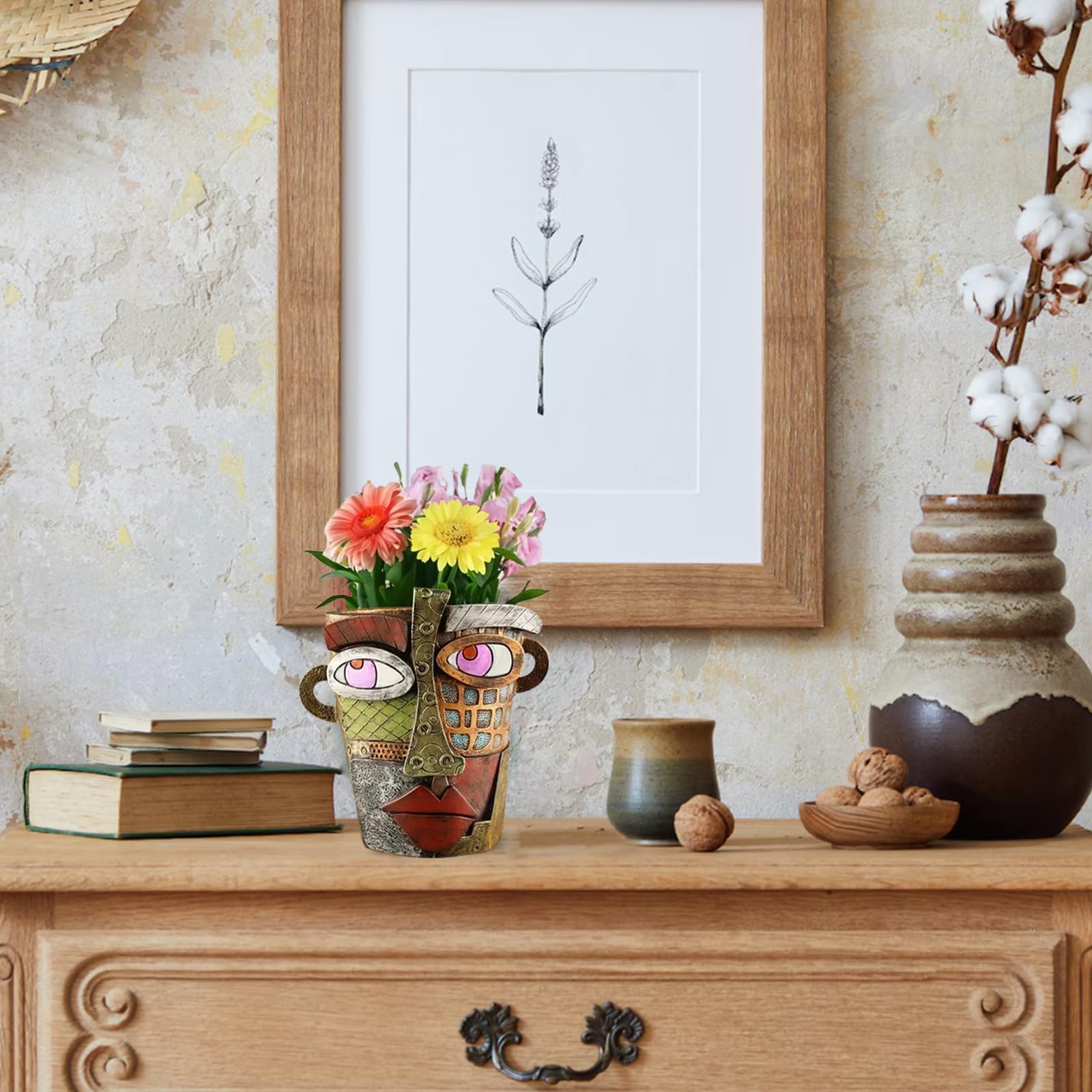 TOZLU indoor-outdoor planter display fits shelves, tables, or walls for versatile decor.