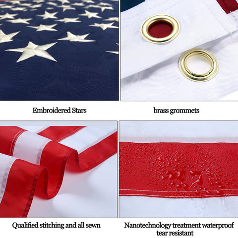 TPFEYEN flag 12x18 double sewn stripes for durability