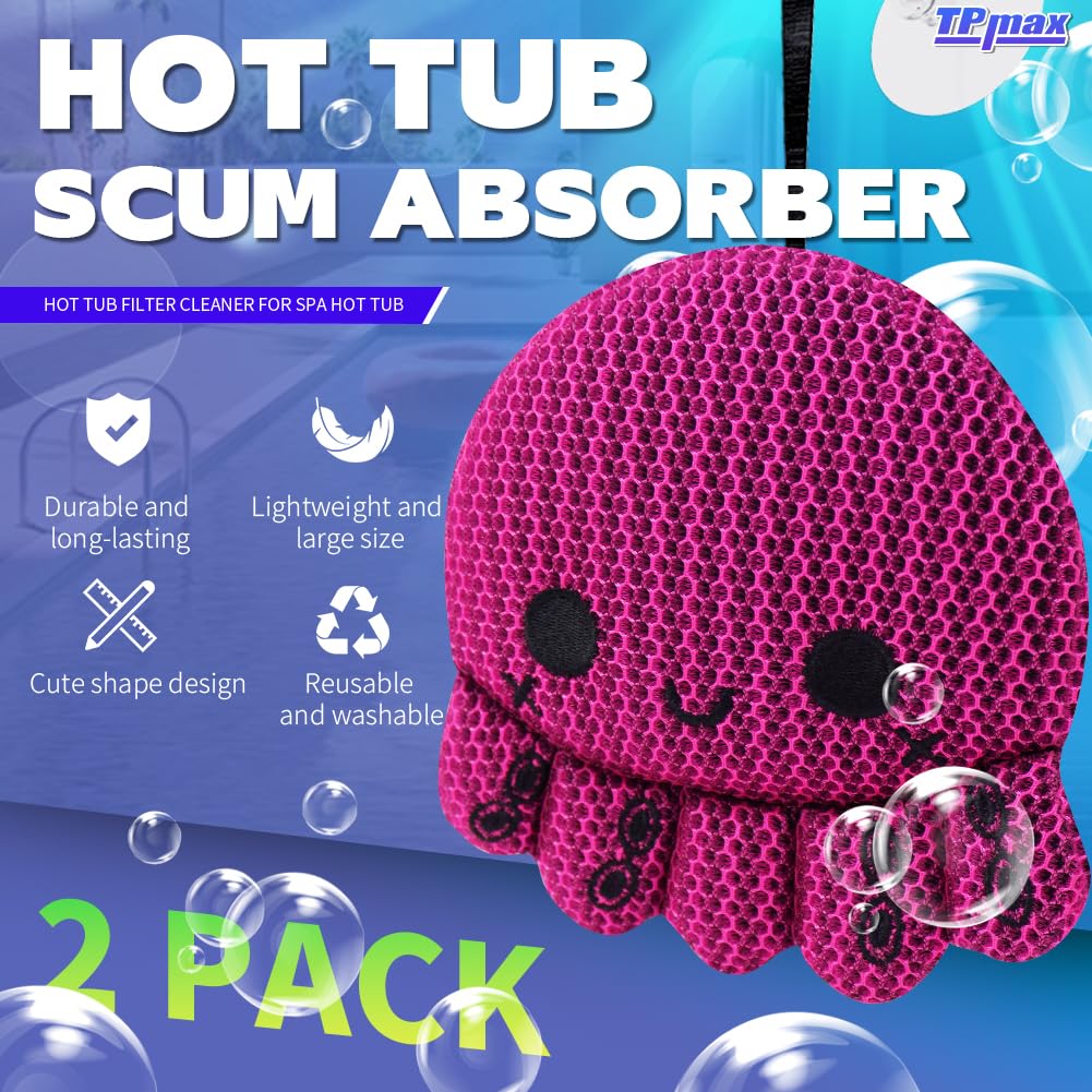 TPmax oil absorbing sponge highlights fibers capturing body oils to keep water clear.