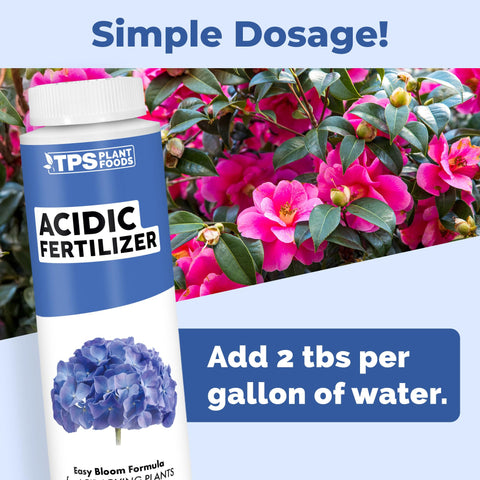 TPS NUTRIENTS Acidic Fertilizer boosts lush foliage and vibrant blooms.