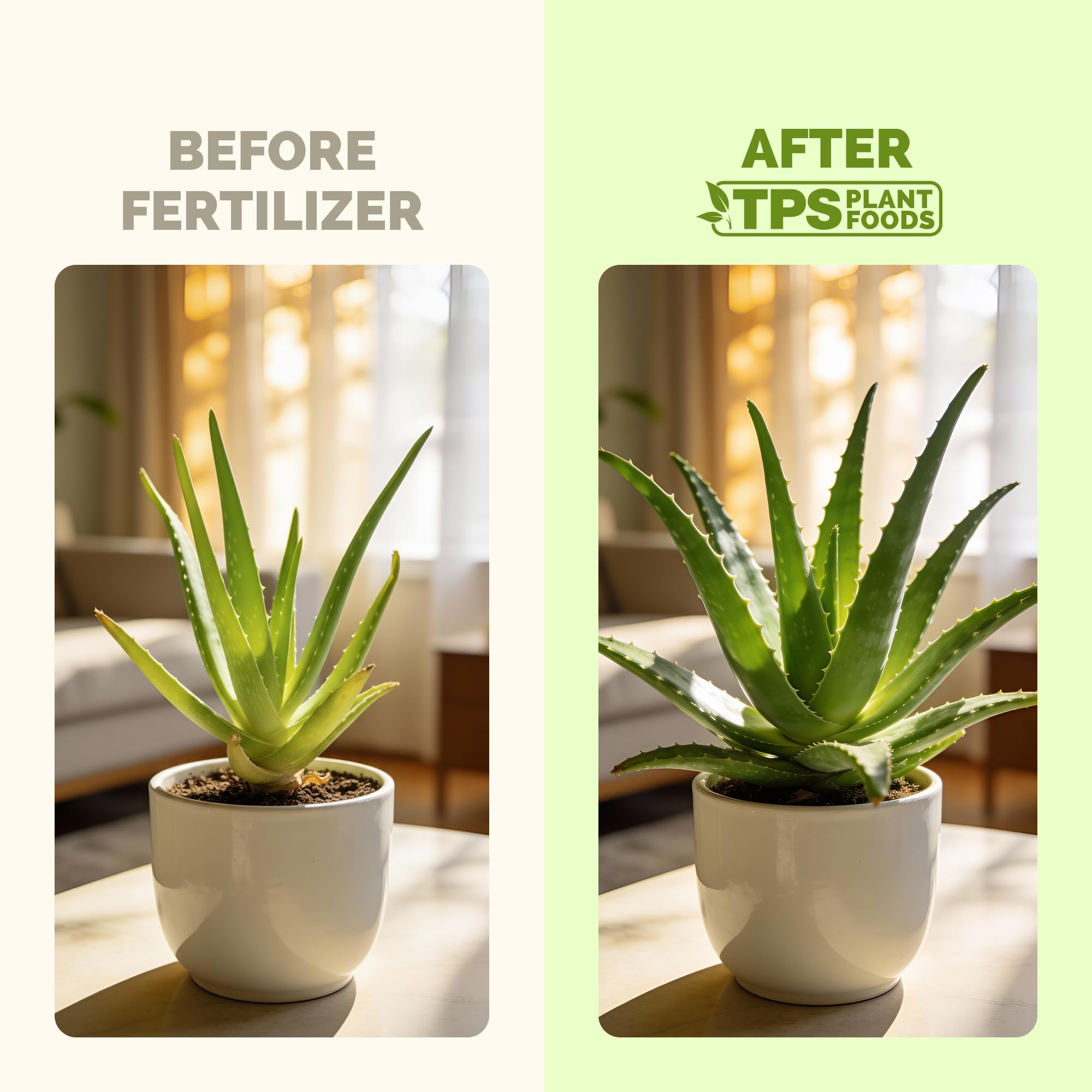 TPS NUTRIENTS Aloe Fertilizer label-detail communicates gentle nutrition for roots.