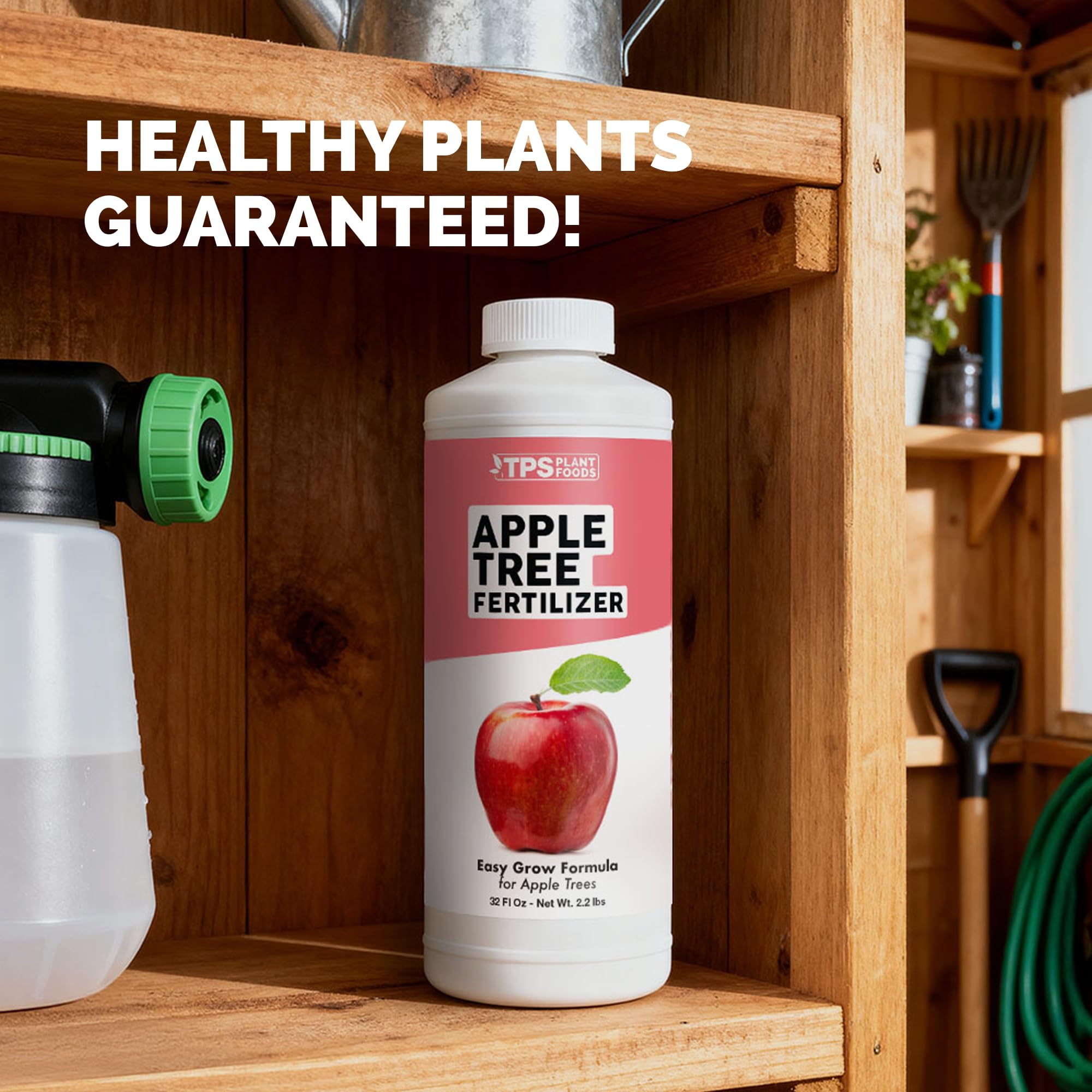 TPS NUTRIENTS Apple Tree Fertilizer root-stimulation concept illustrated in soil context.