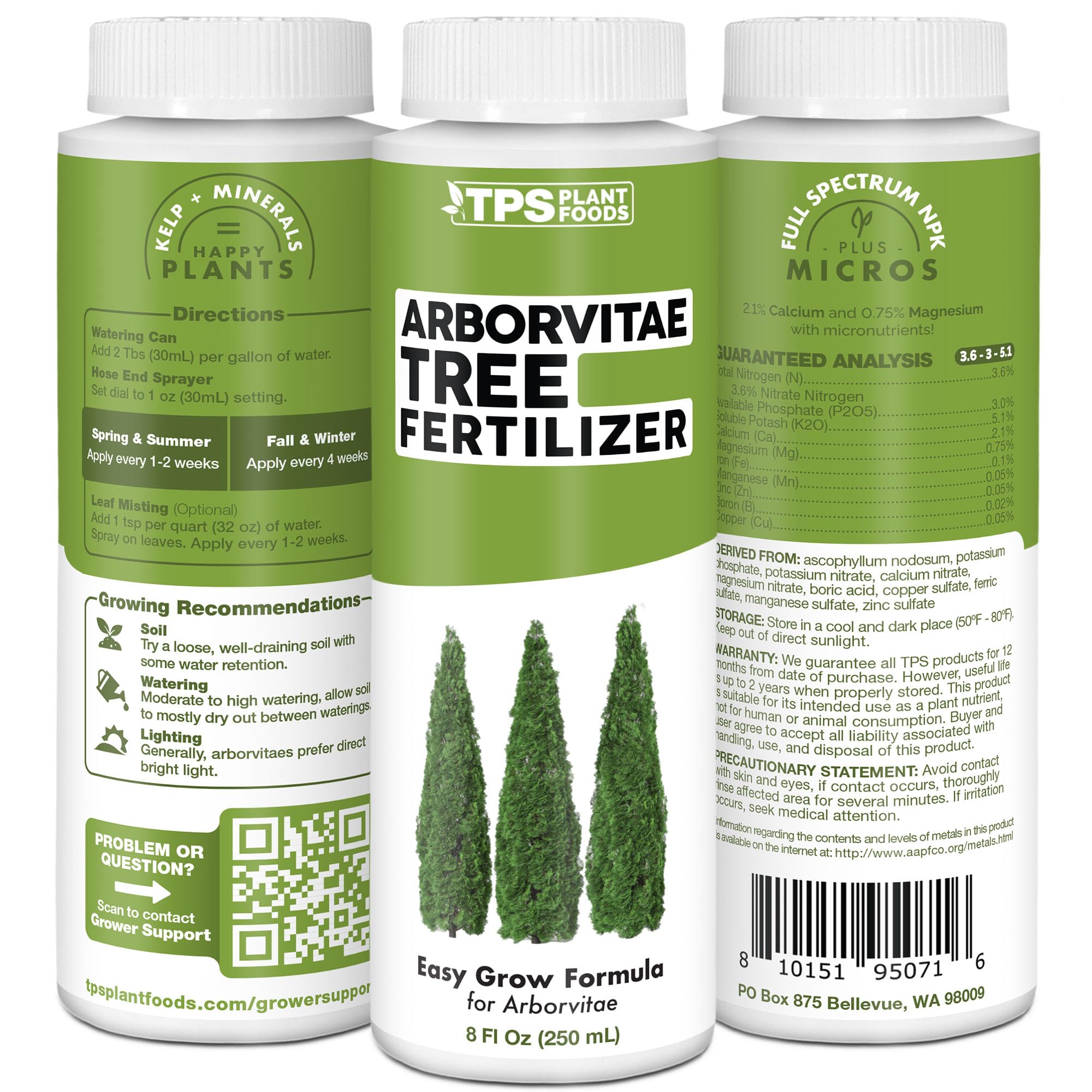 TPS NUTRIENTS Made in USA arborvitae fertilizer for landscape care.
