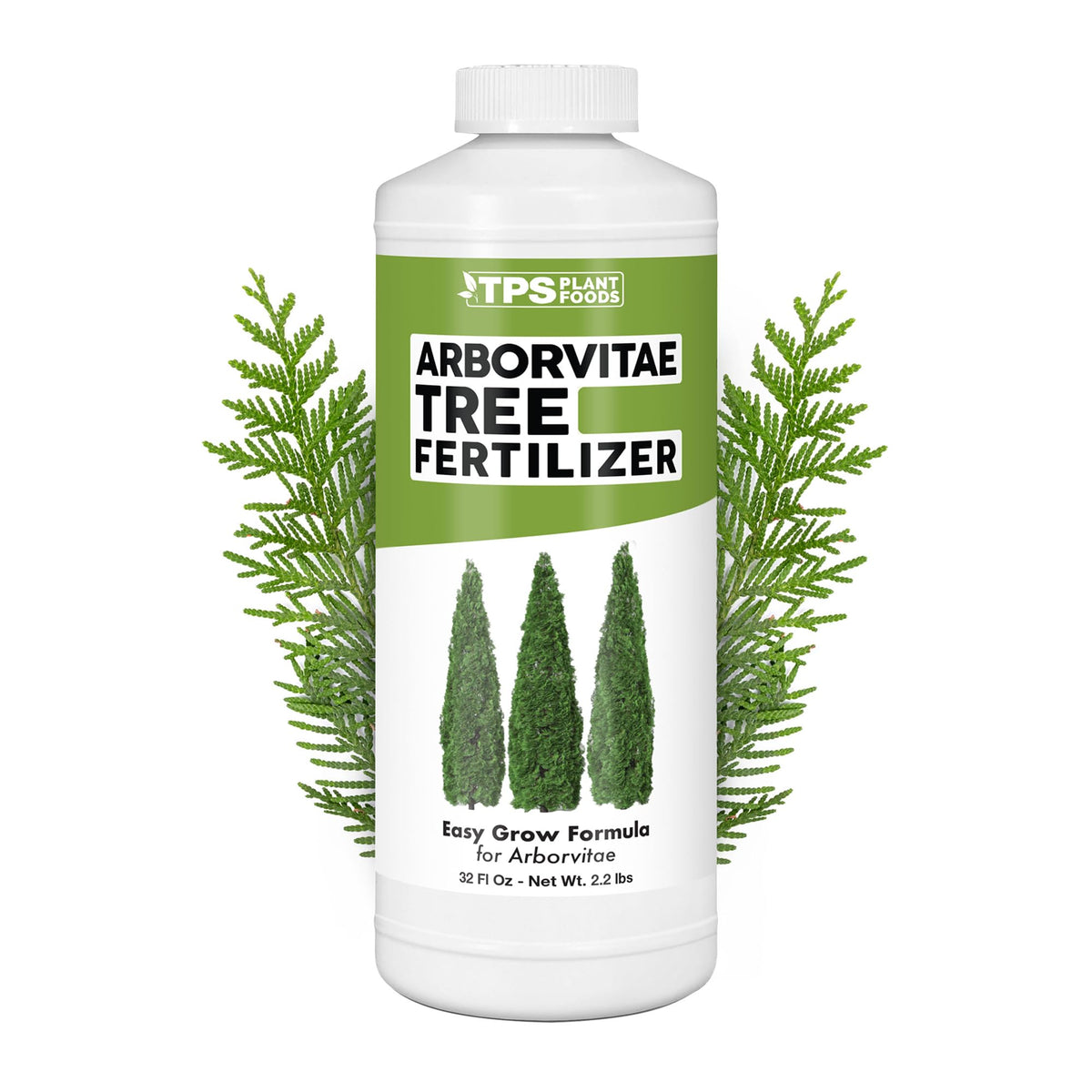 TPS NUTRIENTS Arborvitae tree fertilizer bottle promotes healthy growth and vibrant color.