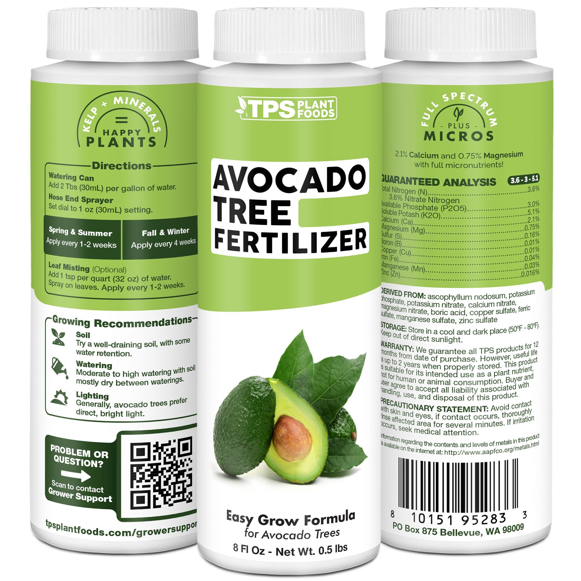 TPS NUTRIENTS Avocado Fertilizer Made in USA badge on packaging