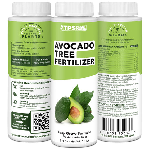 TPS NUTRIENTS Avocado Fertilizer Made in USA badge on packaging