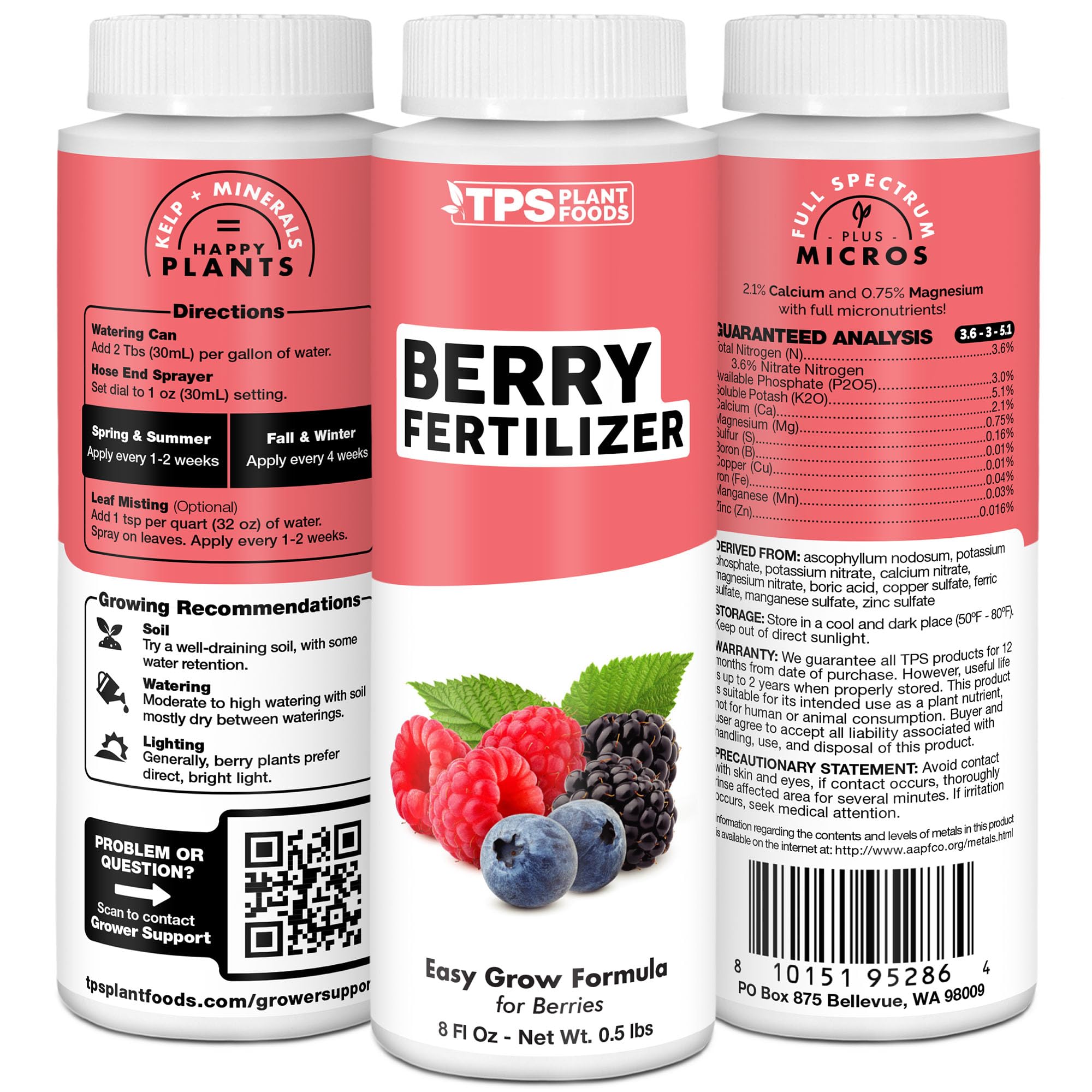 TPS NUTRIENTS Berry Fertilizer ideal for garden beds and containers.
