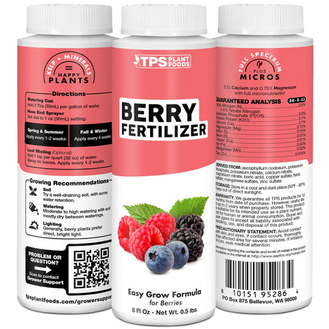 TPS NUTRIENTS Berry Fertilizer ideal for garden beds and containers.