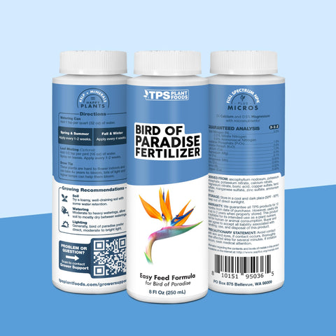 TPS NUTRIENTS Bird of Paradise made in USA label signals quality