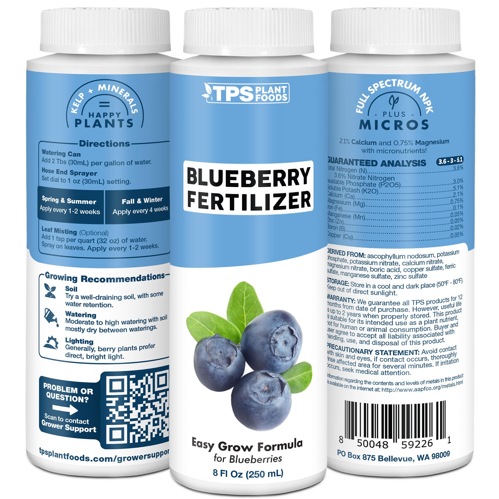 TPS NUTRIENTS Blueberry Fertilizer berries on plant suggests bigger harvest potential.