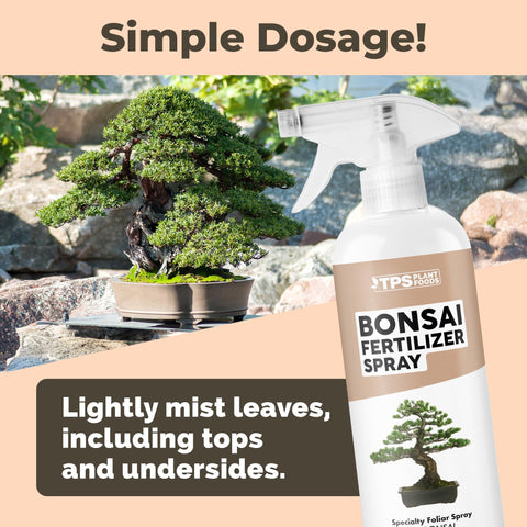 TPS NUTRIENTS bonsai spray bottle shown for easy, mess-free application.