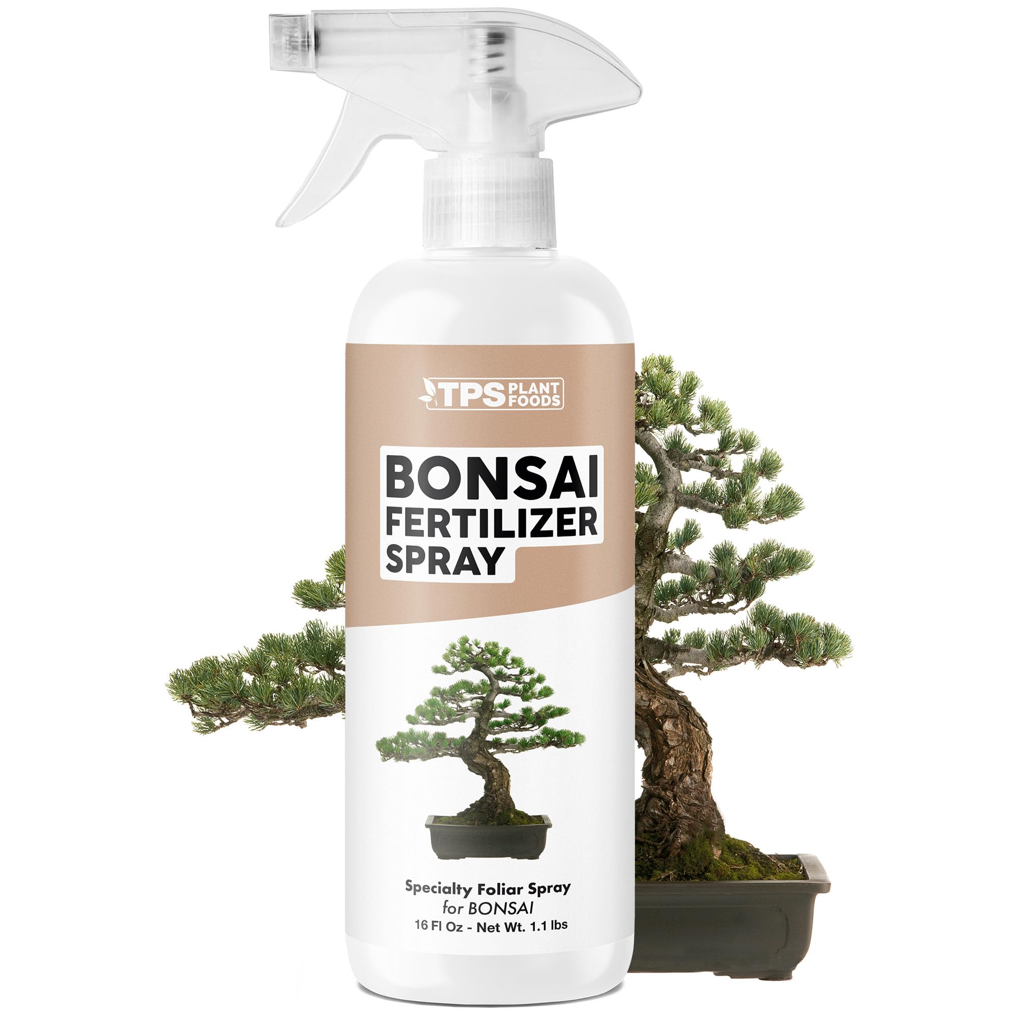TPS NUTRIENTS Bonsai Fertilizer Spray delivering a fine mist for easy foliar feeding.