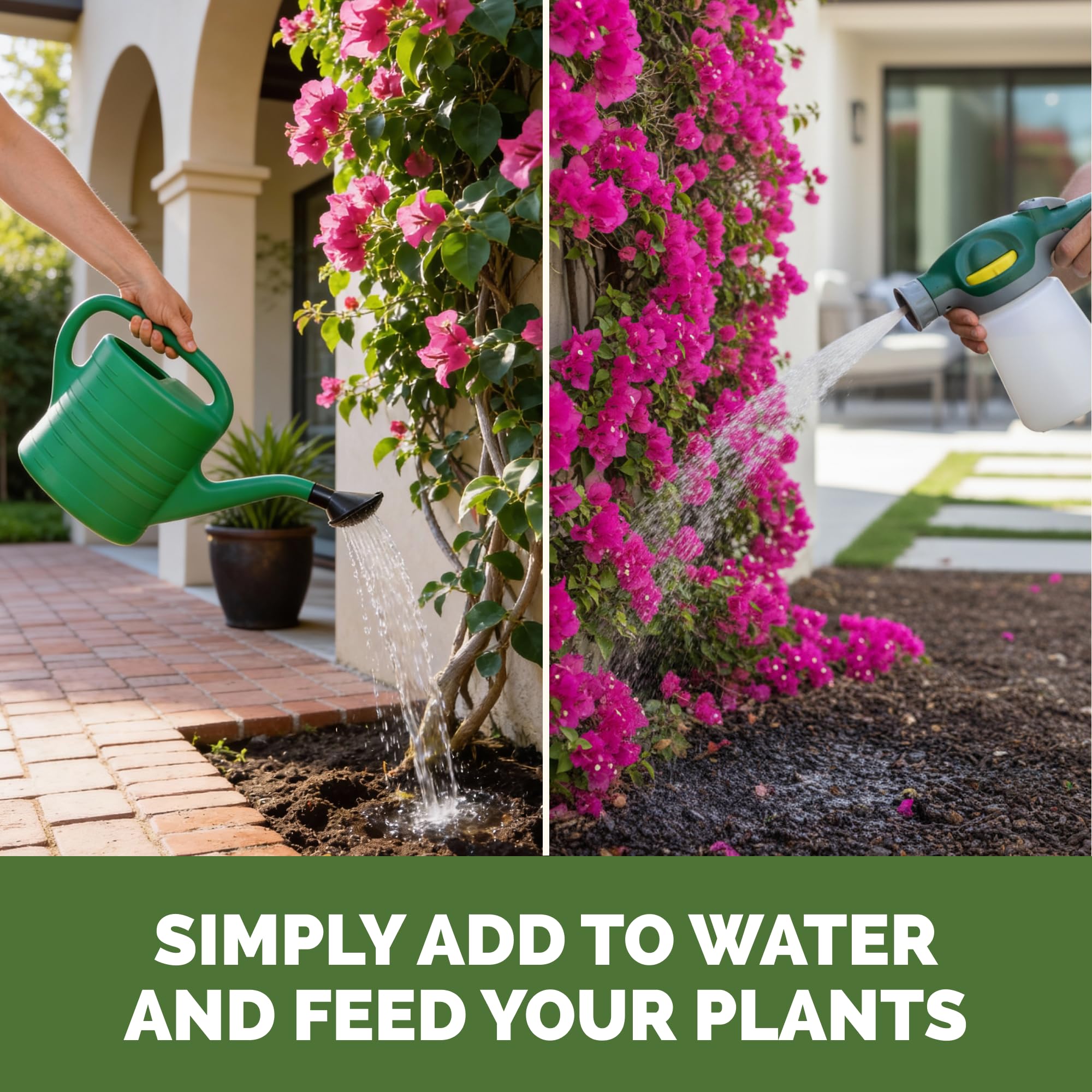 Healthy green bougainvillea leaves nourished by balanced nutrients