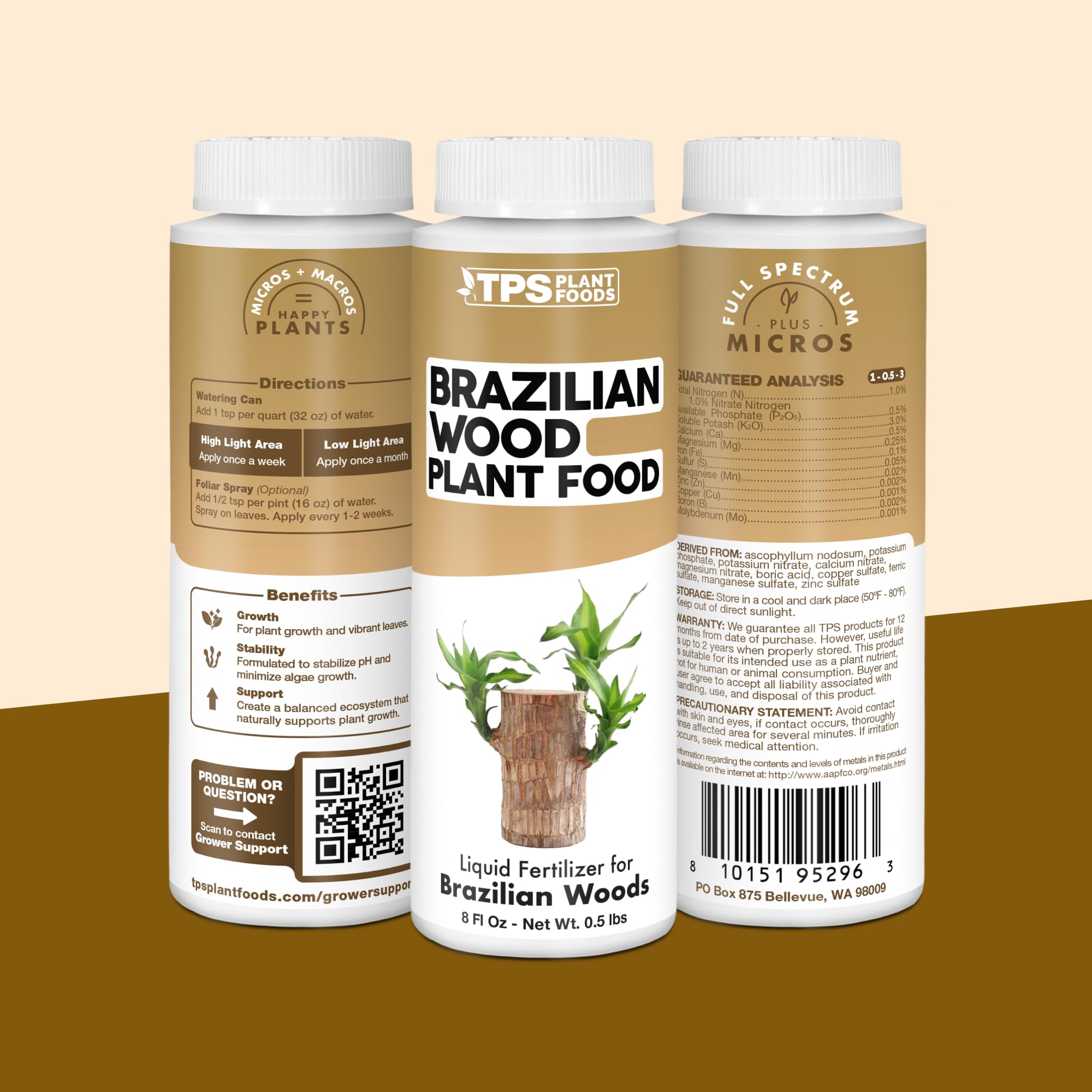 TPS NUTRIENTS Brazilian Wood Fertilizer 8 oz packaging on shelf