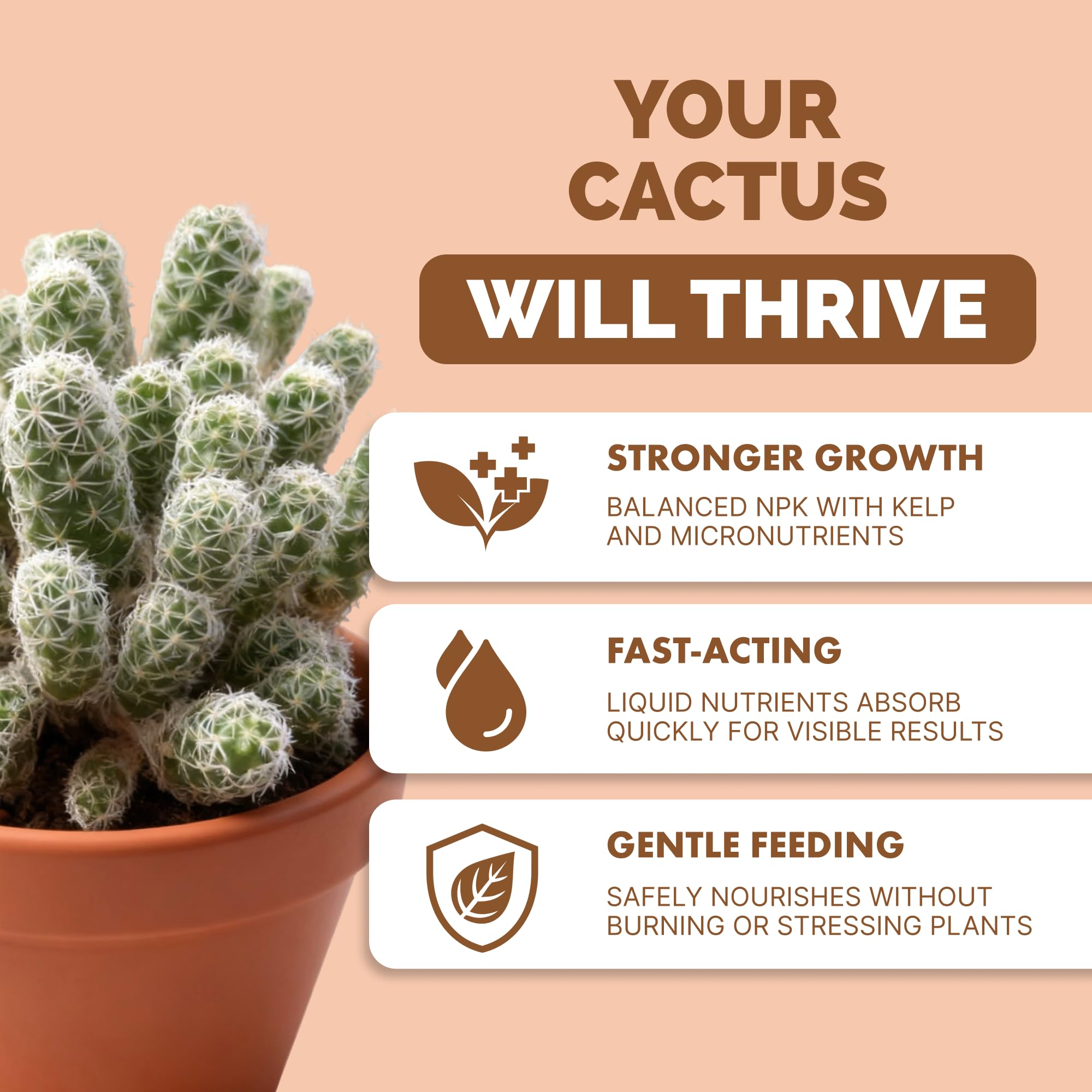 TPS Nutrients cactus fertilizer pouring action ready for easy application to potted cacti and succulents