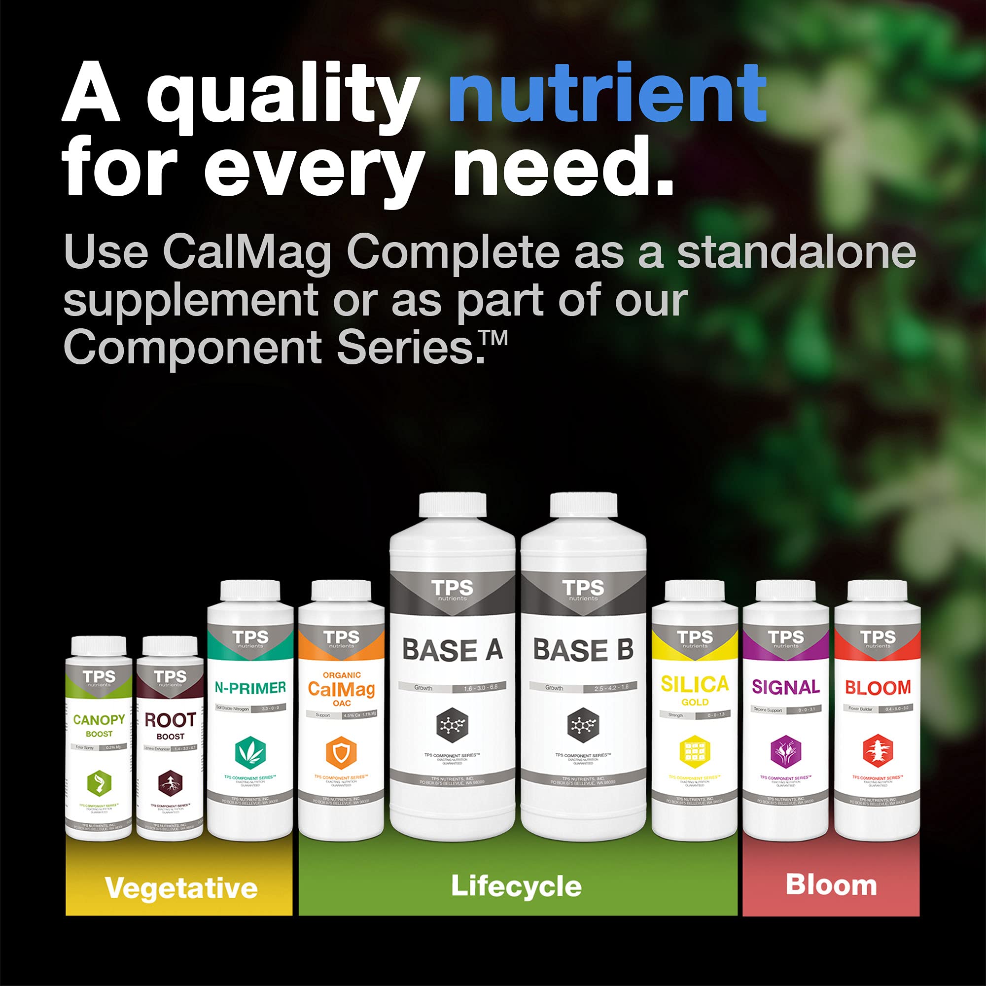TPS NUTRIENTS Cal-Mag Complete in-use visual for soil and hydroponics
