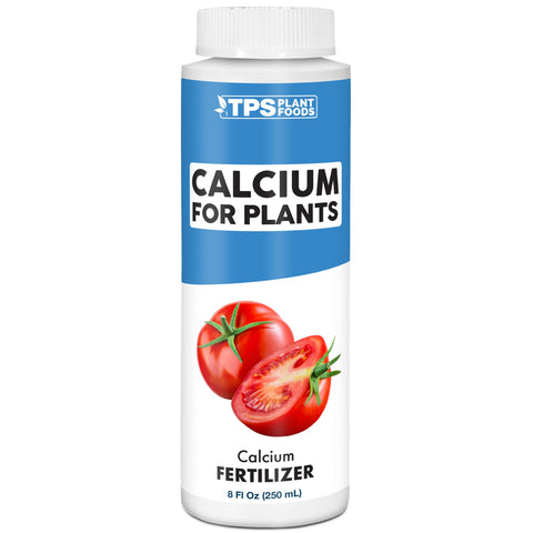 TPS NUTRIENTS Calcium for Plants bottle closeup, reliable calcium source for robust growth.