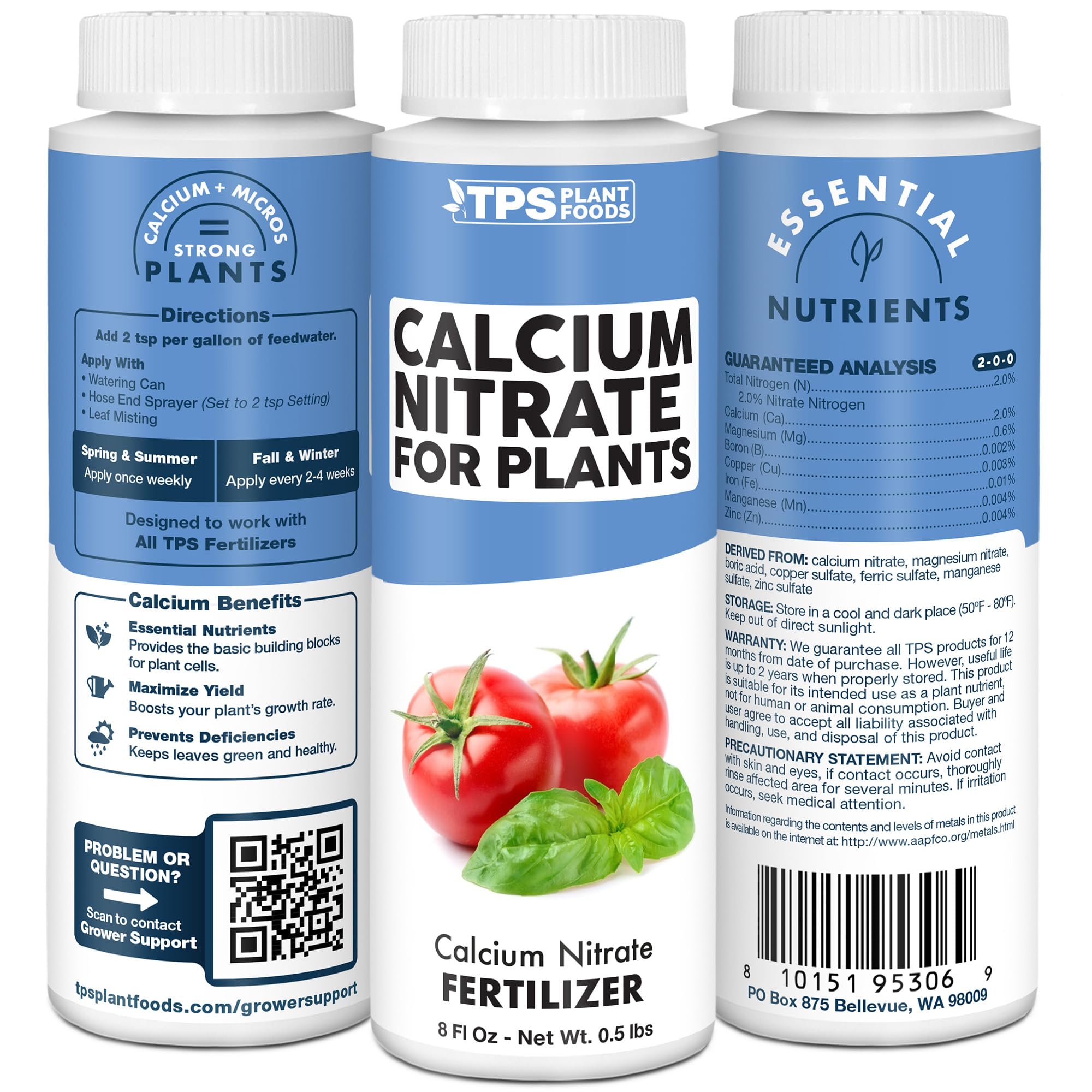TPS Nutrients Calcium Nitrate Made in USA for reliable garden nutrition.