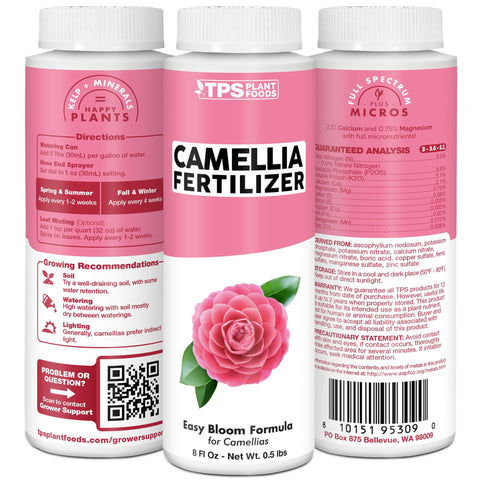 TPS NUTRIENTS Camellia Fertilizer USA-made label communicates quality