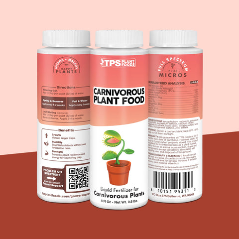 Controlled environments-friendly fertilizer protects delicate root systems of carnivorous plants.