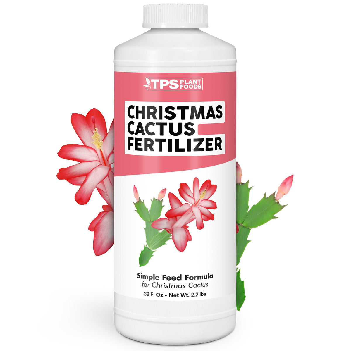 TPS NUTRIENTS Christmas Cactus Fertilizer bottle shows balanced nutrition for indoor growth