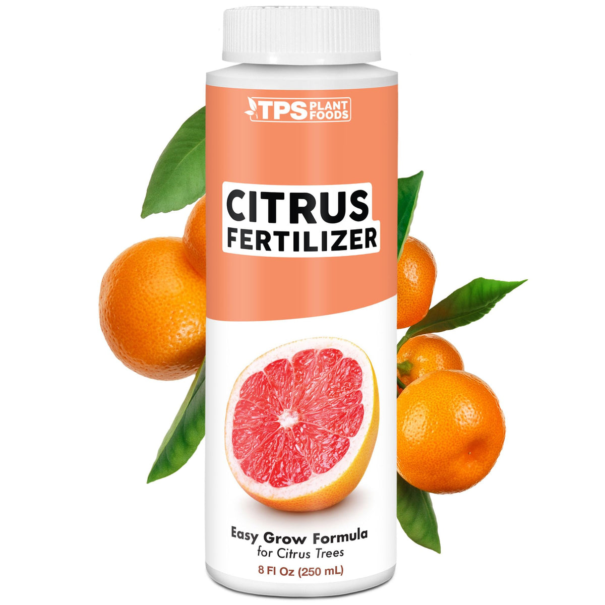TPS NUTRIENTS Citrus Fertilizer bottle pour supports easy indoor and outdoor feeding.