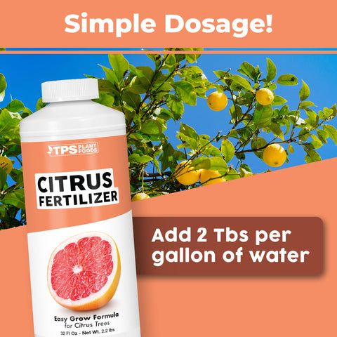 TPS NUTRIENTS Citrus Fertilizer measuring guide for accurate mixing